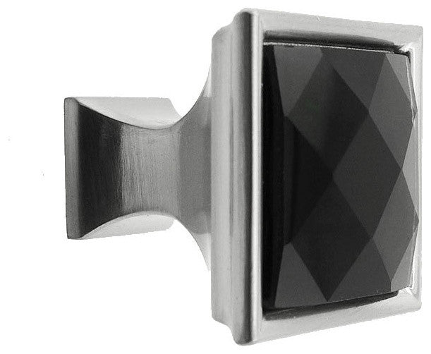 MultiFaceted Black Onyx Brushed Nickel Madison Classic Knob