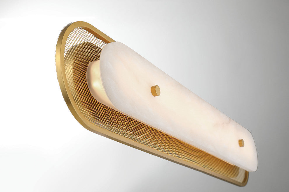 Tramore, Wall Sconce, 30", Gold, Alabaster