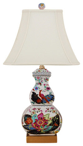 Vibrant Birds Porcelain Table Lamp
