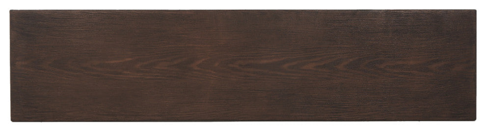 GDF Studio Rosarito Outdoor Aluminum Dining Bench With Black Steel Frame, Brown