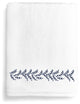 Autumn Leaves Bath Towel, White & Navy, 27"x54"