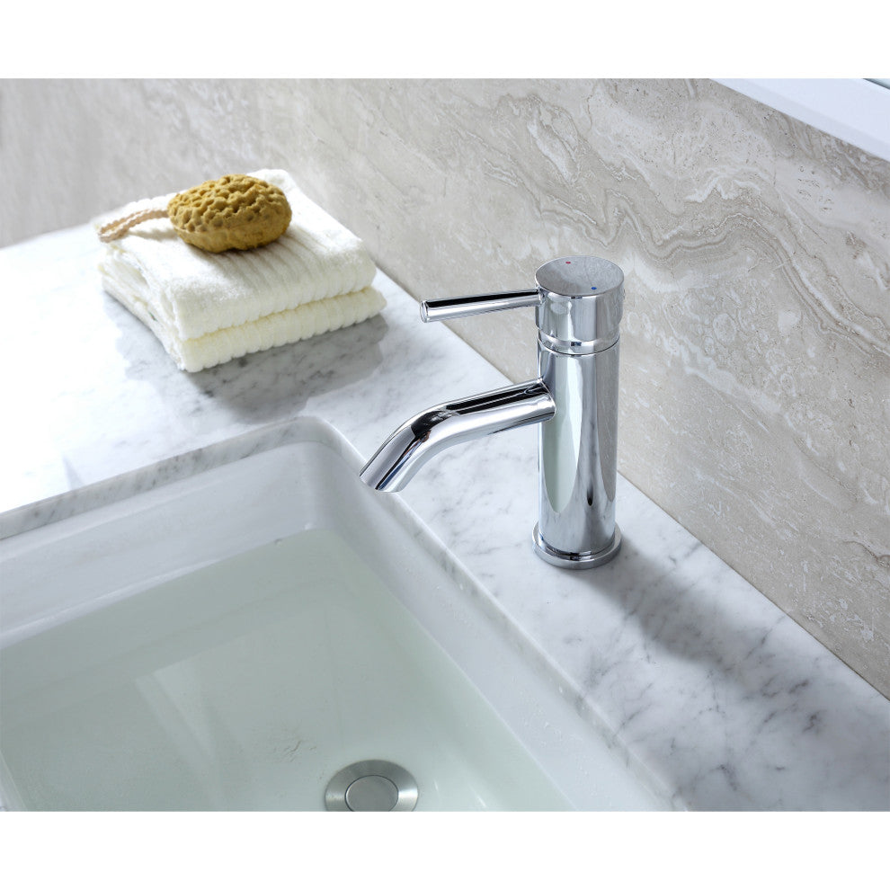 Luxier BSH03-S Single-Handle Bathroom Faucet with Drain, Chrome