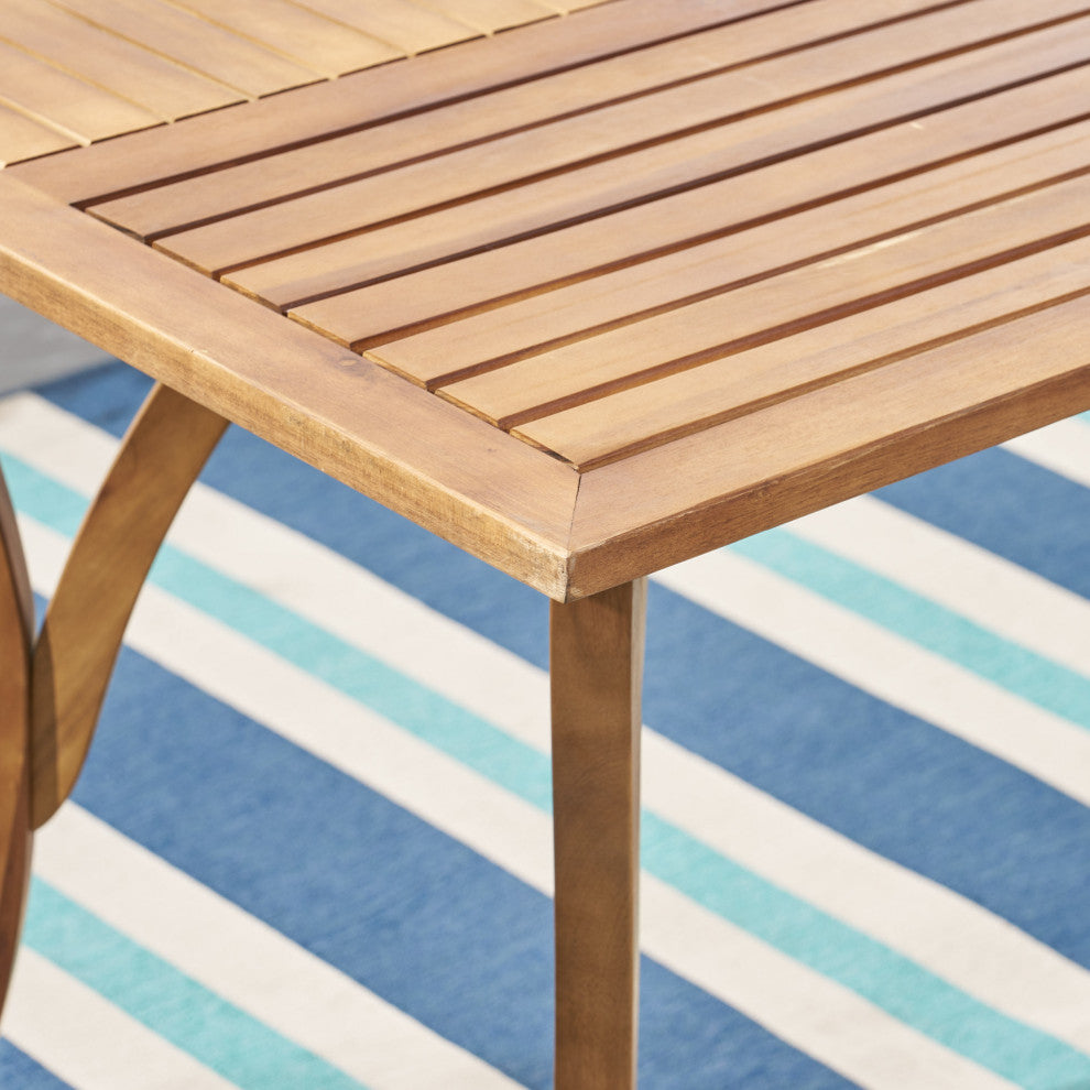 GDF Studio Hestia Teak Finish Acacia Wood Rectangular Dining Table