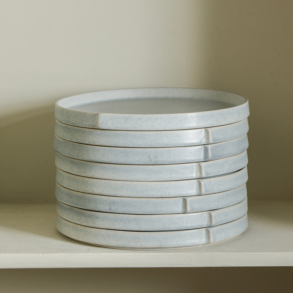 Stone Lain Bao Stoneware Dinner Plate Set of 4, Blue-Grey
