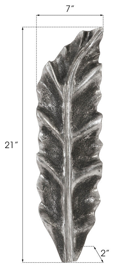 Petiole Wall Leaf, Silver, Small, Version B