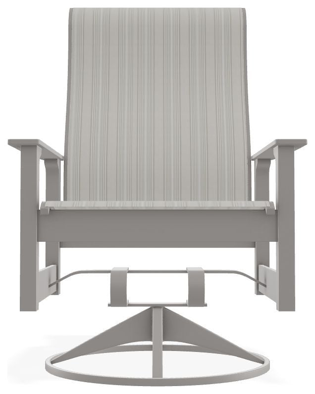 Leeward Sling Outdoor Swivel Rocker, Harbor/Warm Gray