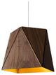 Calx 19 LED Pendant, Brushed Aluminum, Dark Stained Walnut