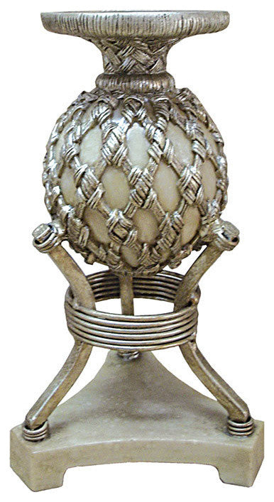 Woven Orb Candlestick, 9"