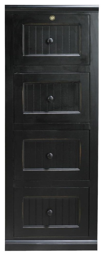 Eagle Furniture Coastal 4-Drawer File Cabinet, Midnight Blue