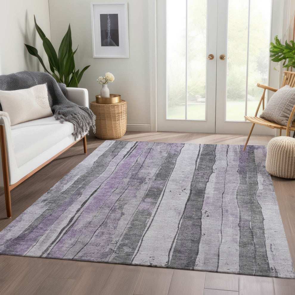 Machine Washable Indoor/Outdoor Chantille ACN1874 Violet 10' x 14' Rug