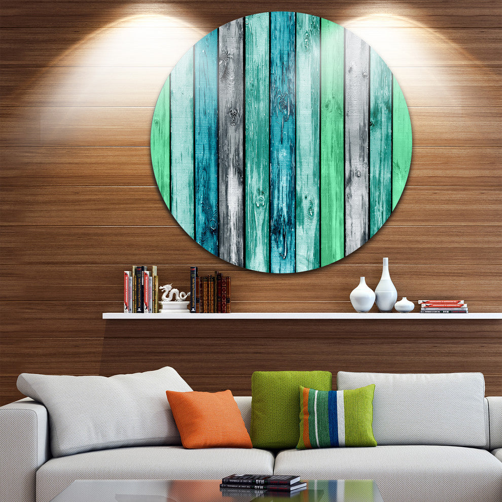 Painted Wooden Planks, Digital Disc Metal Artwork, 23"