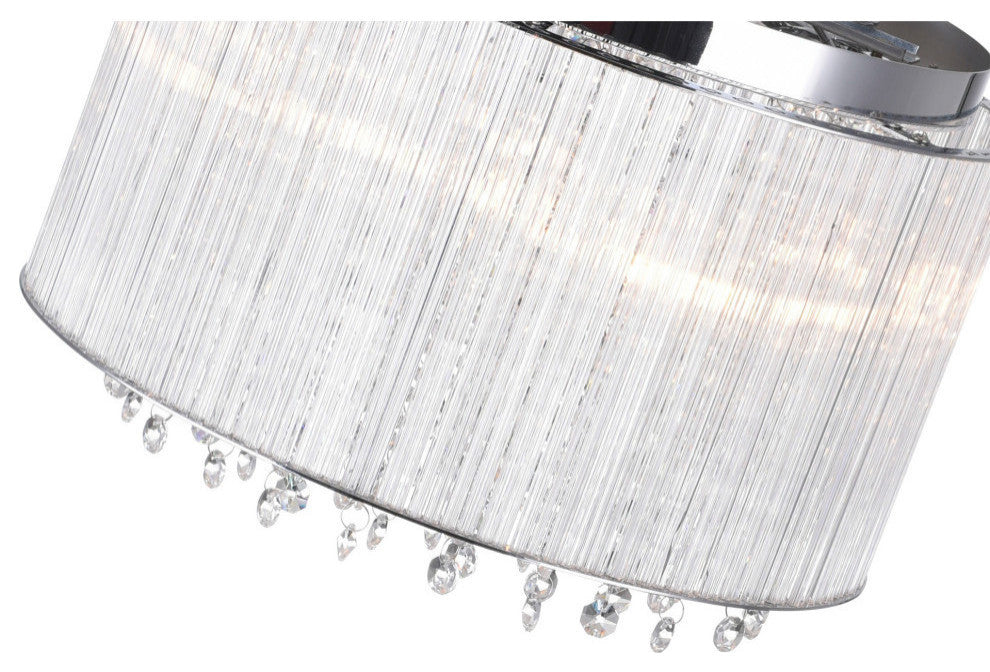 Spring Morning 6 Light Drum Shade Flush Mount With Chrome Finish