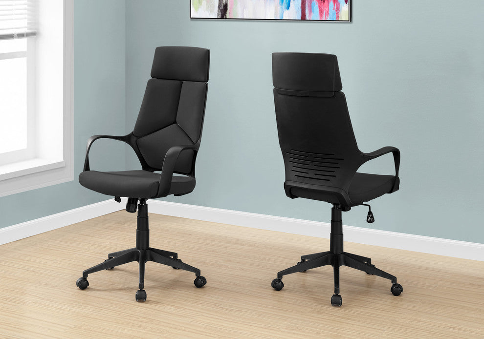 Office Chair Swivel Ergonomic Armrests Computer Desk Work Metal Black