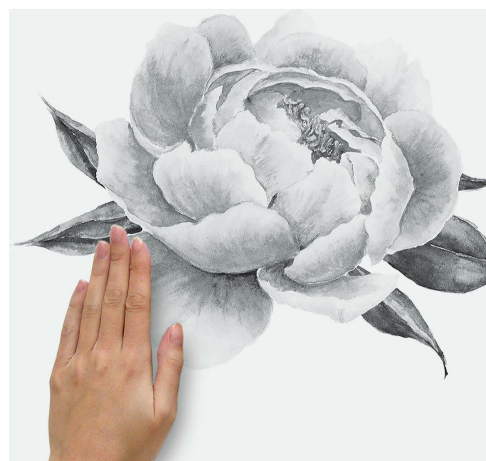 Black Peonies Peel And Stick Giant Wall Decals