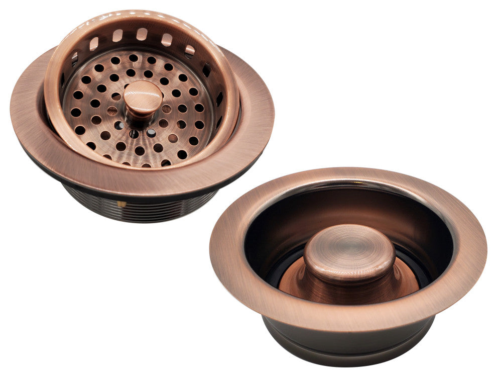 Two Wing Nut Style Large Kitchen Basket Strainer, Oil Rubbed Bronze, Antique Cop