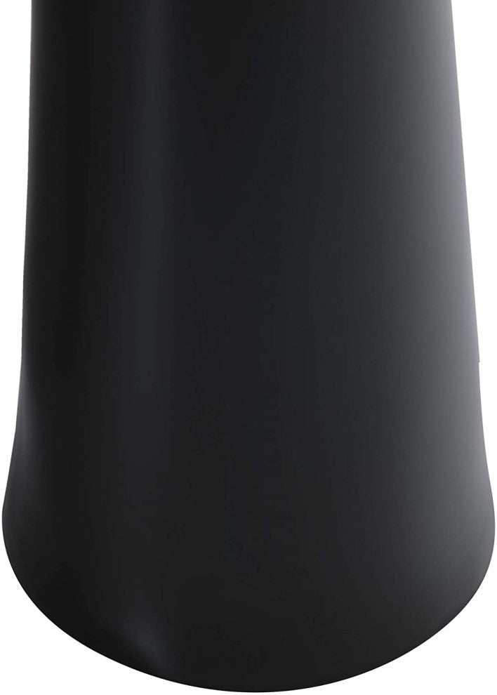 Elegant One-Piece Pyramid Pedestal Sink, Vitreous China, Black