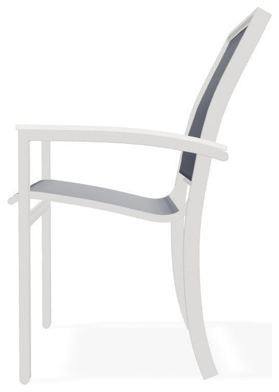 Bazza Sling Stackable Outdoor Dining Chair, Navy/Snow