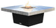 Square Fire Pit Table, 48x48, Chat Height, Natural Gas, Brushed Aluminum, Black