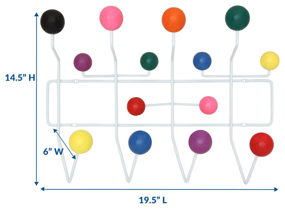 Modway Gumball Coat Rack, Multicolored