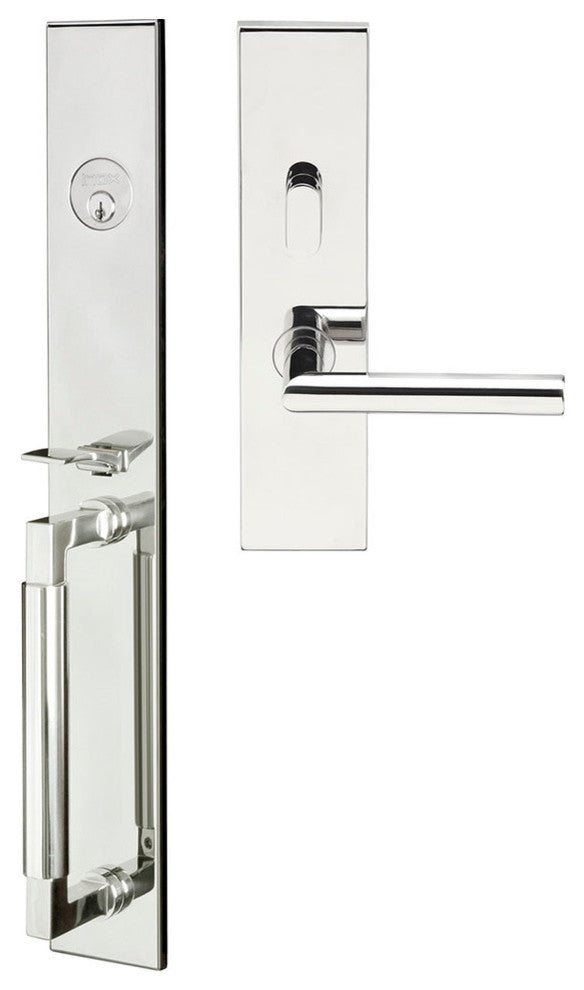 Frankfurt Lever, Mortise Entry Handleset, RHR, Polished Stainless Steel
