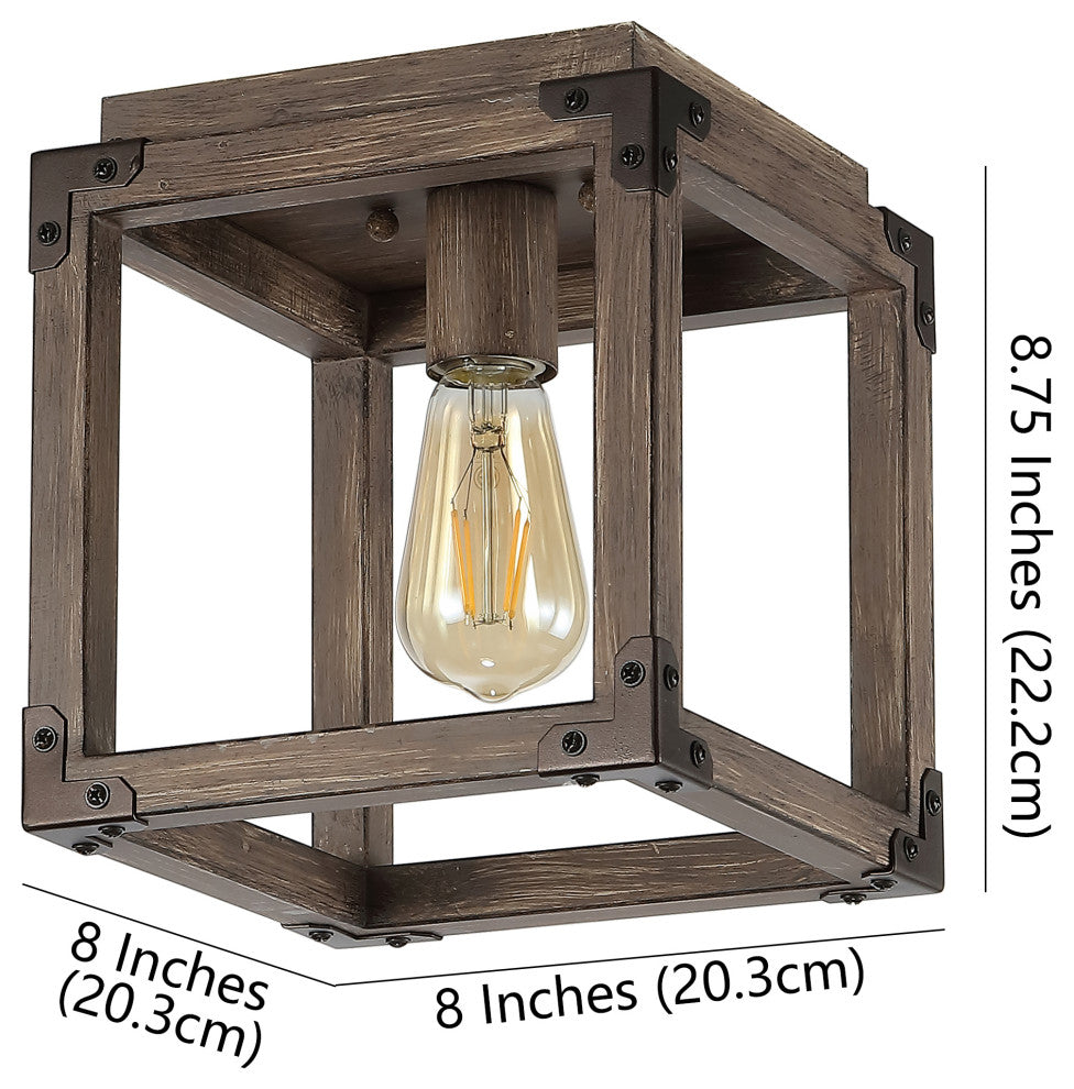 Magnolia Iron LED Flush Mount, Brown, 8"