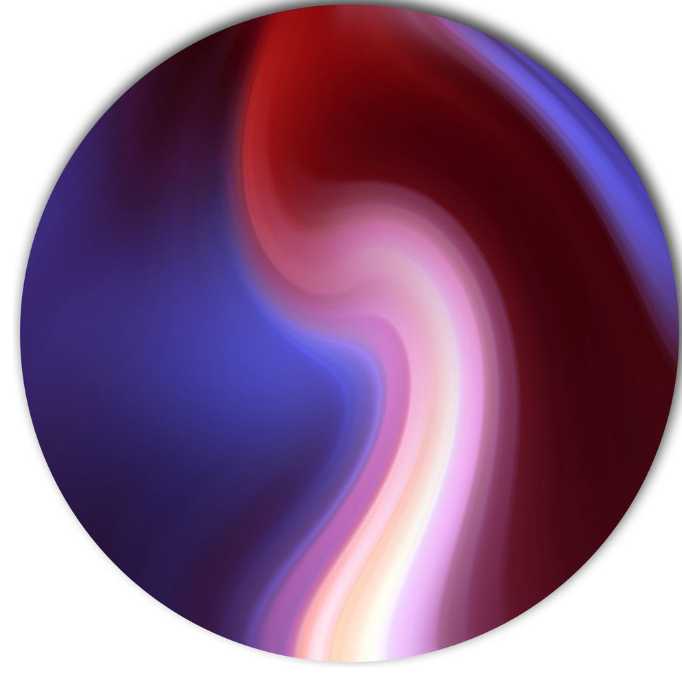 Red Blue Mix Texture, Abstract Digital Round Wall Art, 36"