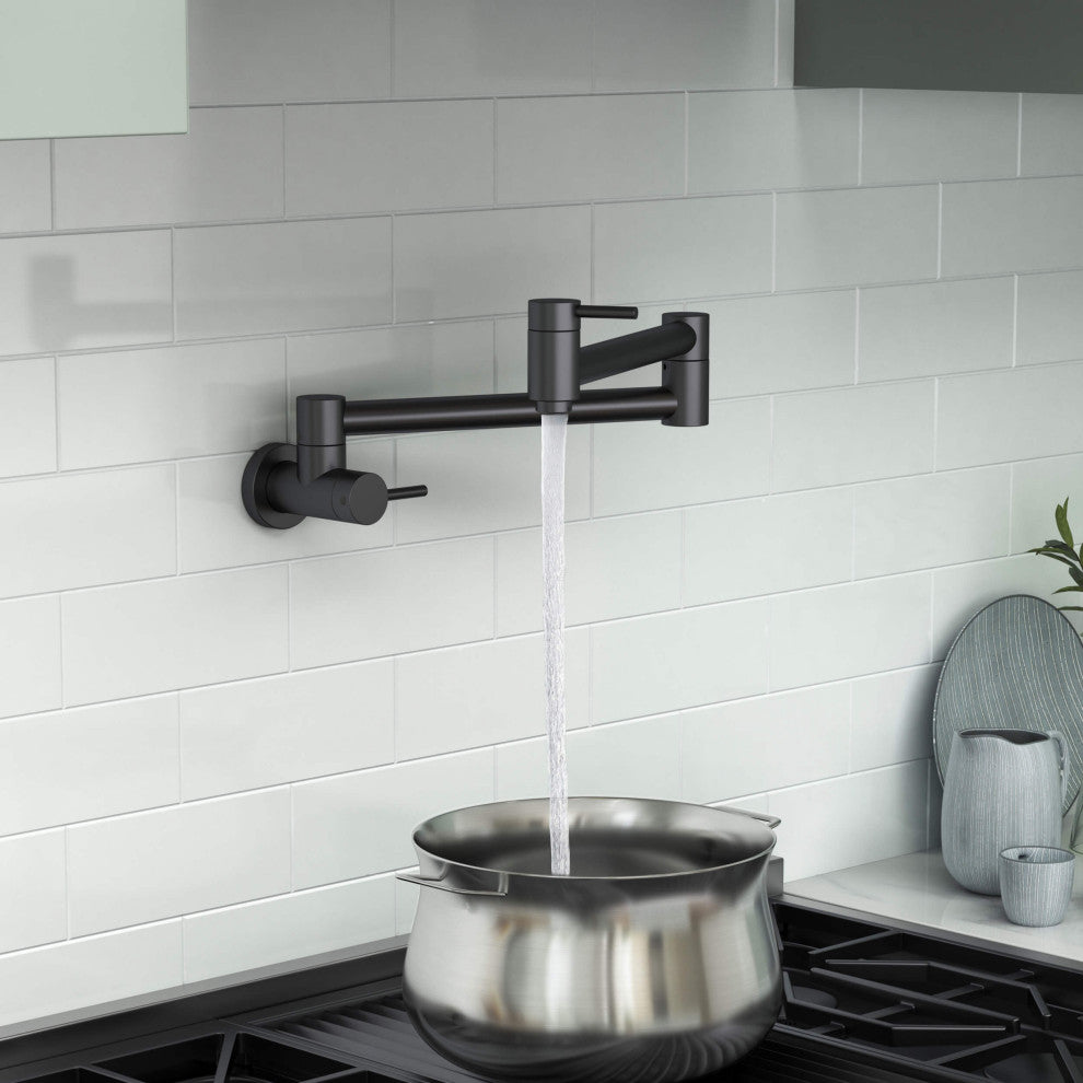 Circular Pot Filler, Matte Black