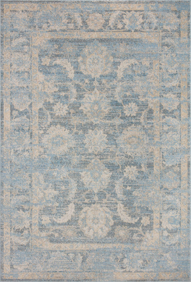 Loloi II Odette Sky / Beige 7'-10" x 7'-10" Round Area Rug