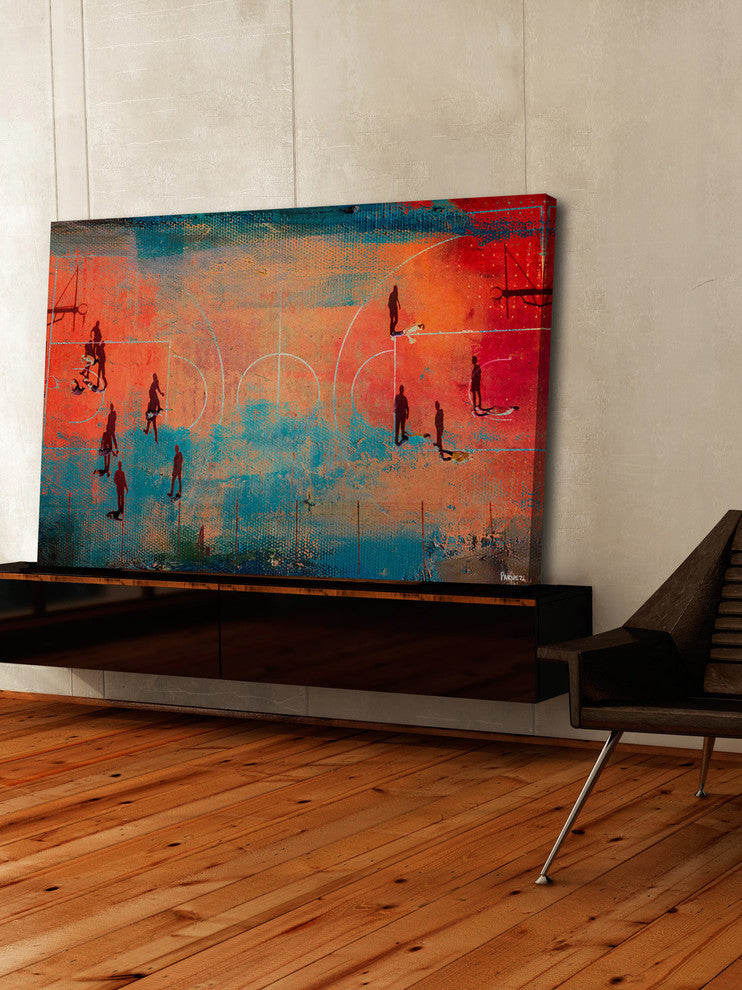 "Court Shadows" Painting Print on Wrapped Canvas, 60"x40"
