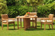 4-Piece Teak Set, 48" Butterfly Table, 3 Giva Chairs, Sunbrella Cushion, Flax