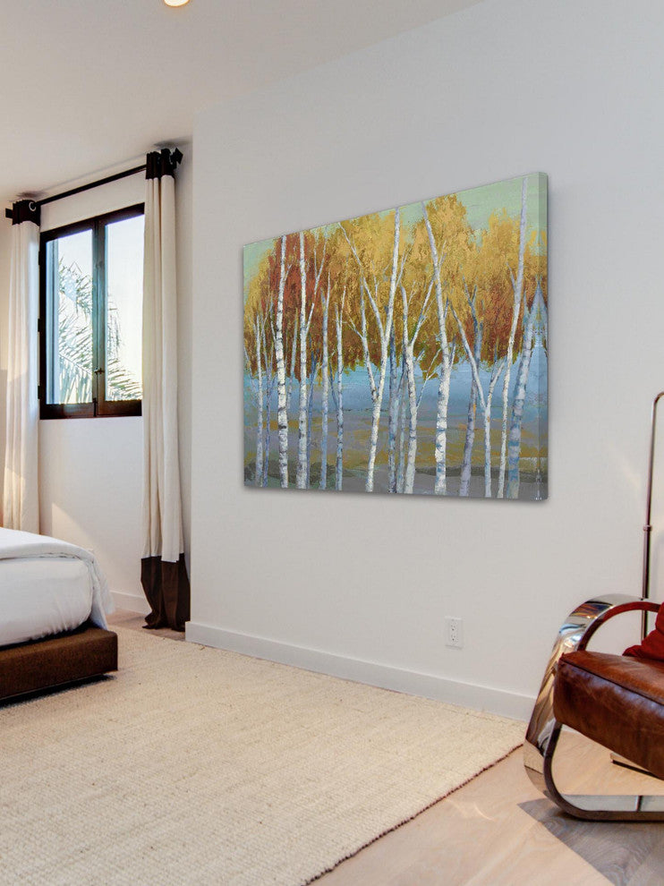 "Sunlit Saplings I" Painting Print on Wrapped Canvas by Julie Joy