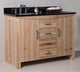 Wallace Solid Fir Single-Sink Vanity, Left Sink, 48", Black Galaxy Top