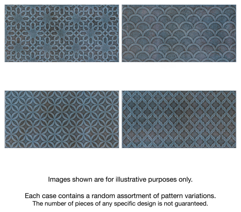 Camden Decor Ceramic Subway Wall Tile, Blue