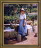 Theodore Robinson at the Fountain Framed Premium Canvas Print, 16"x20"