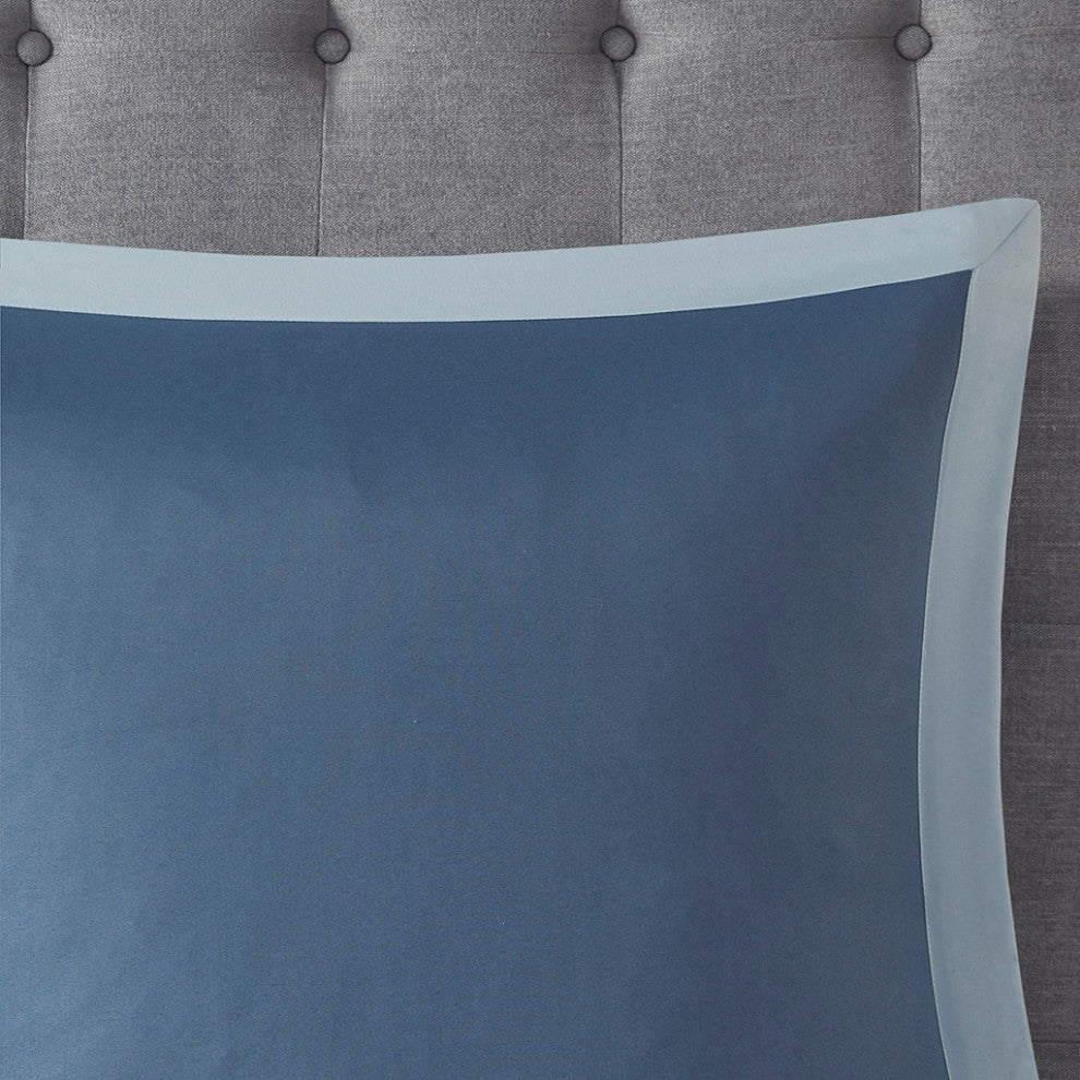 Shawnee Traditional Diamond Quilting 8-Piece Comforter Set, Blue, Queen