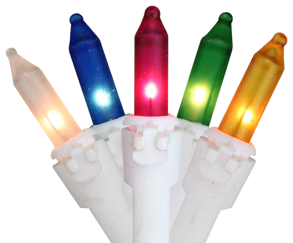 100-Count Frosted Multi Color Mini Christmas Lights White Wire