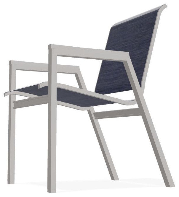 Bazza Sling Stackable Outdoor Dining Chair, Collect Indigo/Warm Gray
