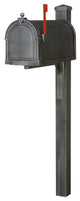 Berkshire Curbside Mailbox and Wellington Decorative Post, Swedish Silver