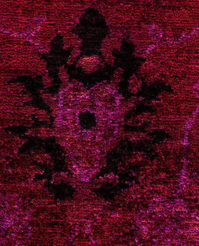 Overdyed One-of-a-Kind Hand-Knotted Area Rug Purple, 4' 3" x 5' 7"