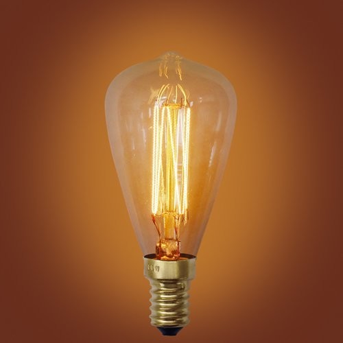 Squirrel Cage Teardrop 40 Watt Edison Bulb, E12 Base, Set of 3