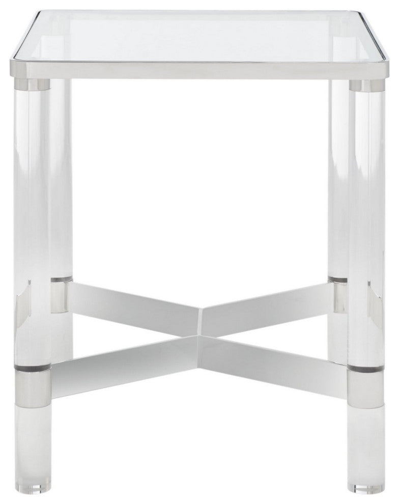 Safavieh Couture Suzanna Acrylic Accent Table, Silver