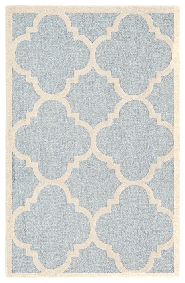 Safavieh Cambridge Collection CAM140 Rug, Light Blue/Ivory, 5'x8'