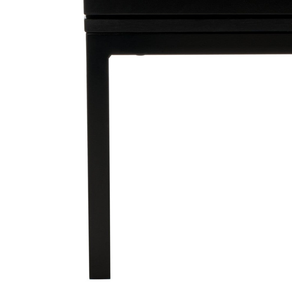 Safavieh Zadie 2 Shelf Rattan Sideboard, Black