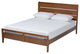 Avena Walnut Wood Queen Size Platform bed