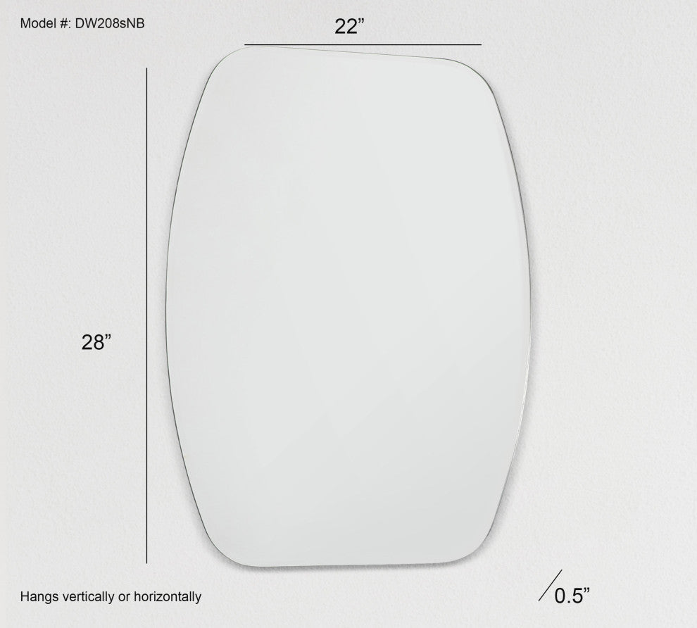 Sydney Mini 22"Wx28"H Oval Polished Frameless Bathroom Vanity Mirror