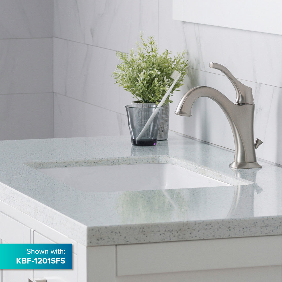 Elavo Ceramic Rectangle Undermount Bathroom Sink, White