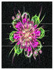 "Perfect Fractal Flower in Purple and Green" Metal Wall Art, 3 Panels, 28"x36"