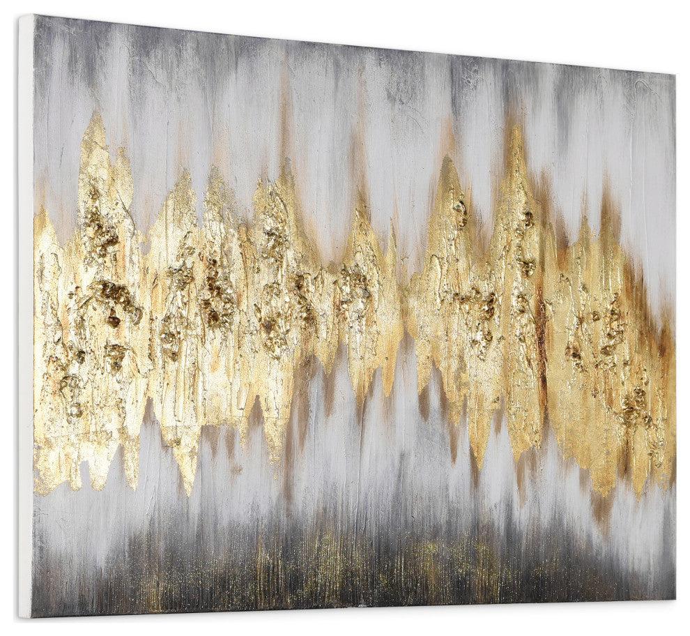 Gold Abstract Textured Metallic Hand Painted Wall Art by Martin Edwards
