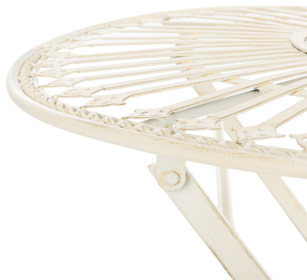 Safavieh Belen Bistro Set, One Table and Two Chairs Pearl White