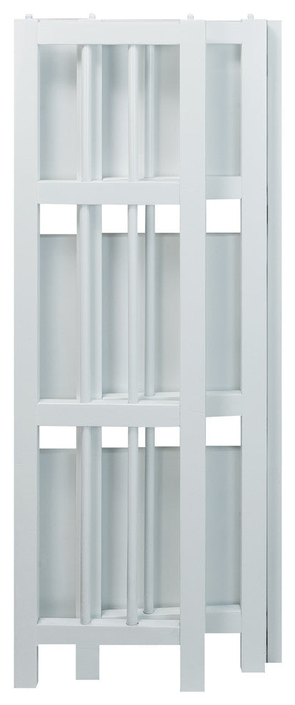 03-Shelf Folding Bookcase 14" Wide-White